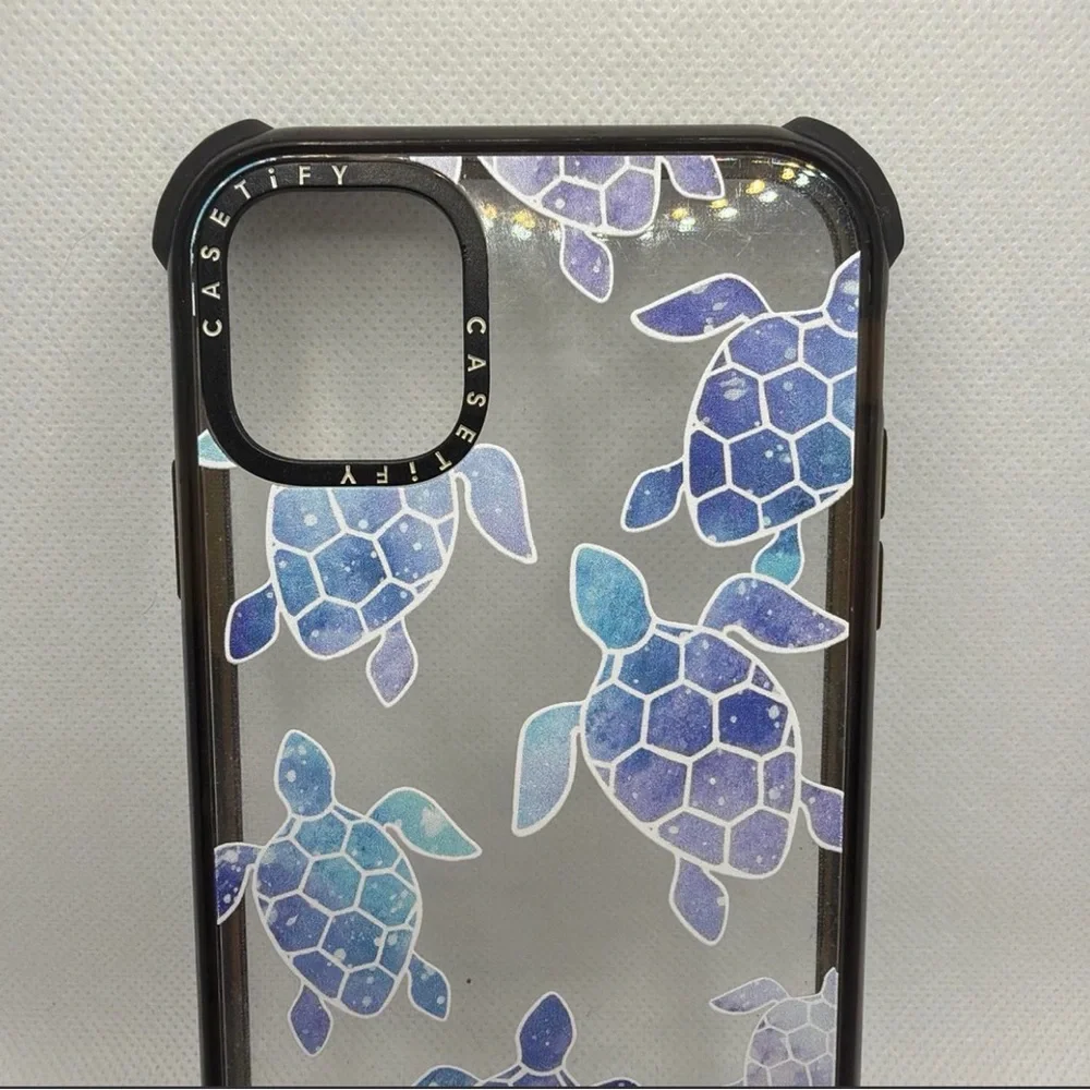 Casetify Blue & Purple Sea Turtle Clear iPhone 11 Case